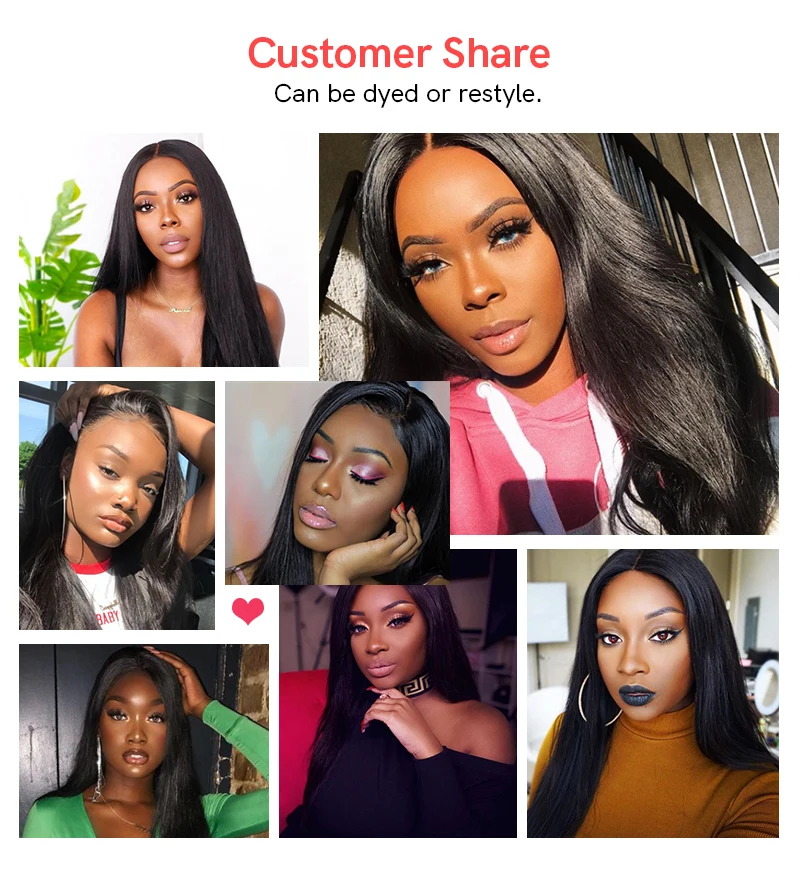 

Virgin Straight 4x4 Lace Closure Wig Custom Wig Pre Plucked 13x4 HD Transparent Lace Frontal Wig