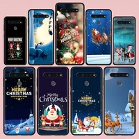 christmas santa claus silicone phone case for lg k92 q92 k41s k61 k50 g6 k50s g7 k42 k40s k71 k52 k40 g8 black soft funda cover
