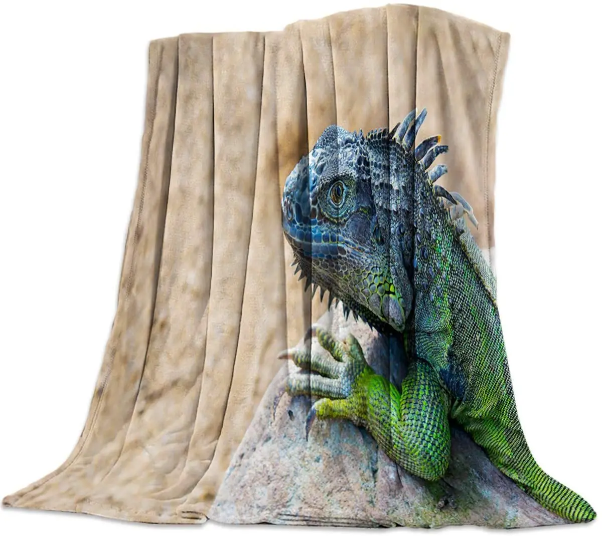 

Fleece Blanket Green Animal Pattern Blanket Lightweight Cozy Snuggly Warm Fluffy Plush Blanket