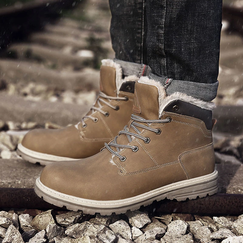 Плюшевые ботильоны Мужская зимняя хлопковая обувь прогулочная горные кроссовки