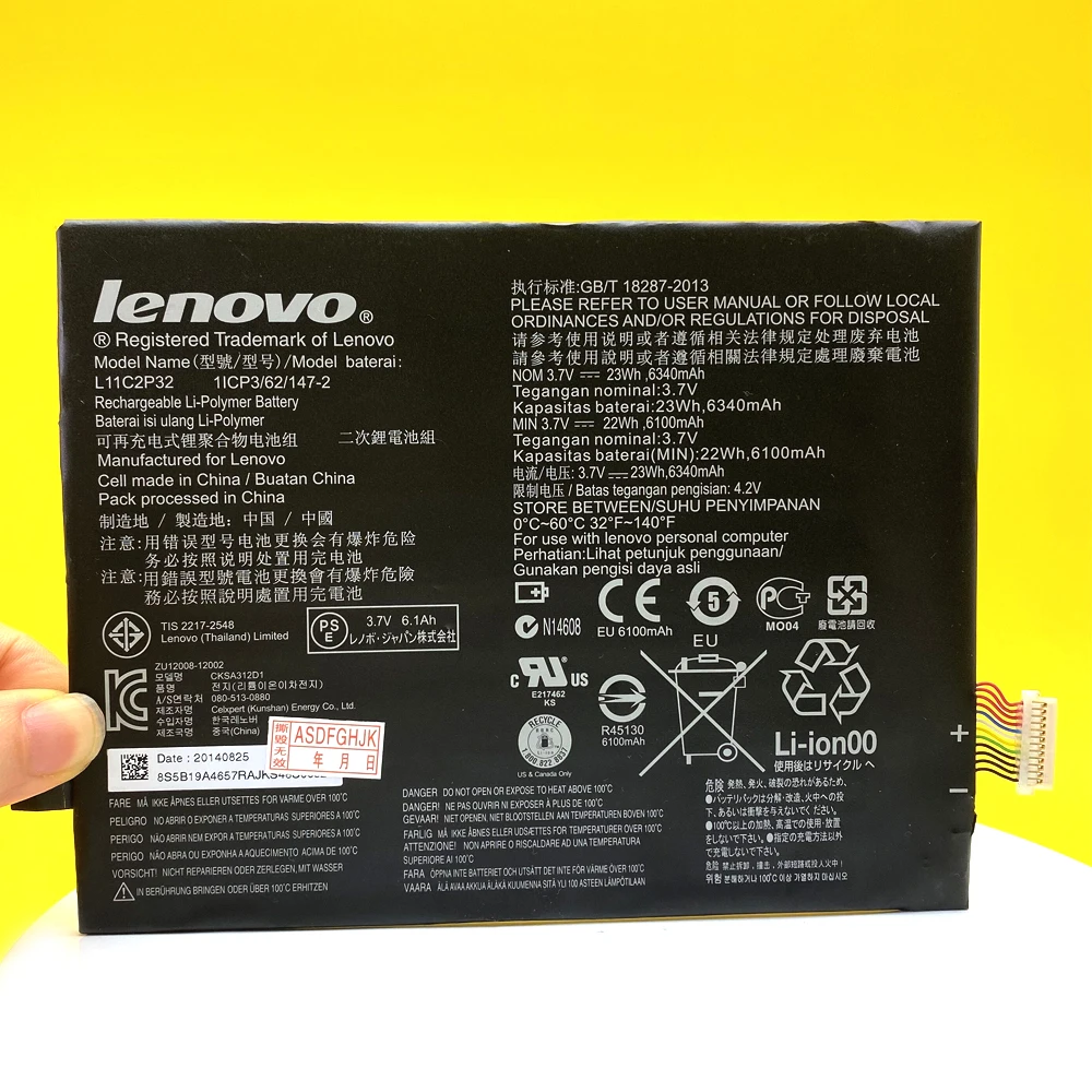 Bater&iacute;a Original para tel&eacute;fono m&oacute;vil Lenovo IdeaTad S6000, S6000-F-H, A7600, A7600-HV, A7600-F, A10-80, A10-80HC, 6340mA, L11C2P32, novedad-4