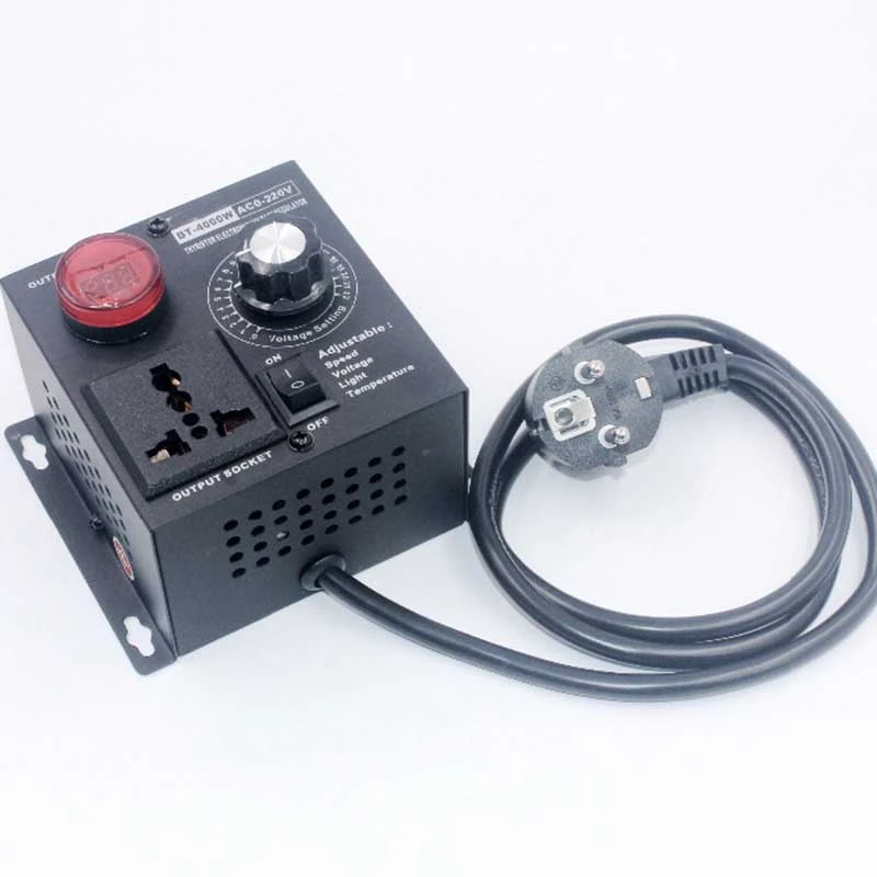 Ac220V 4000W Scr Electronic Voltage Regulator Temperature Motor Fan Speed Controller Dimmer Electric Tool Adjustable Eu Plug |