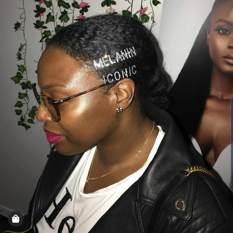 Прописных букв &quotЗнаковый&quot &quotмеланин&quot слова заколки блеск алфавит Заколки