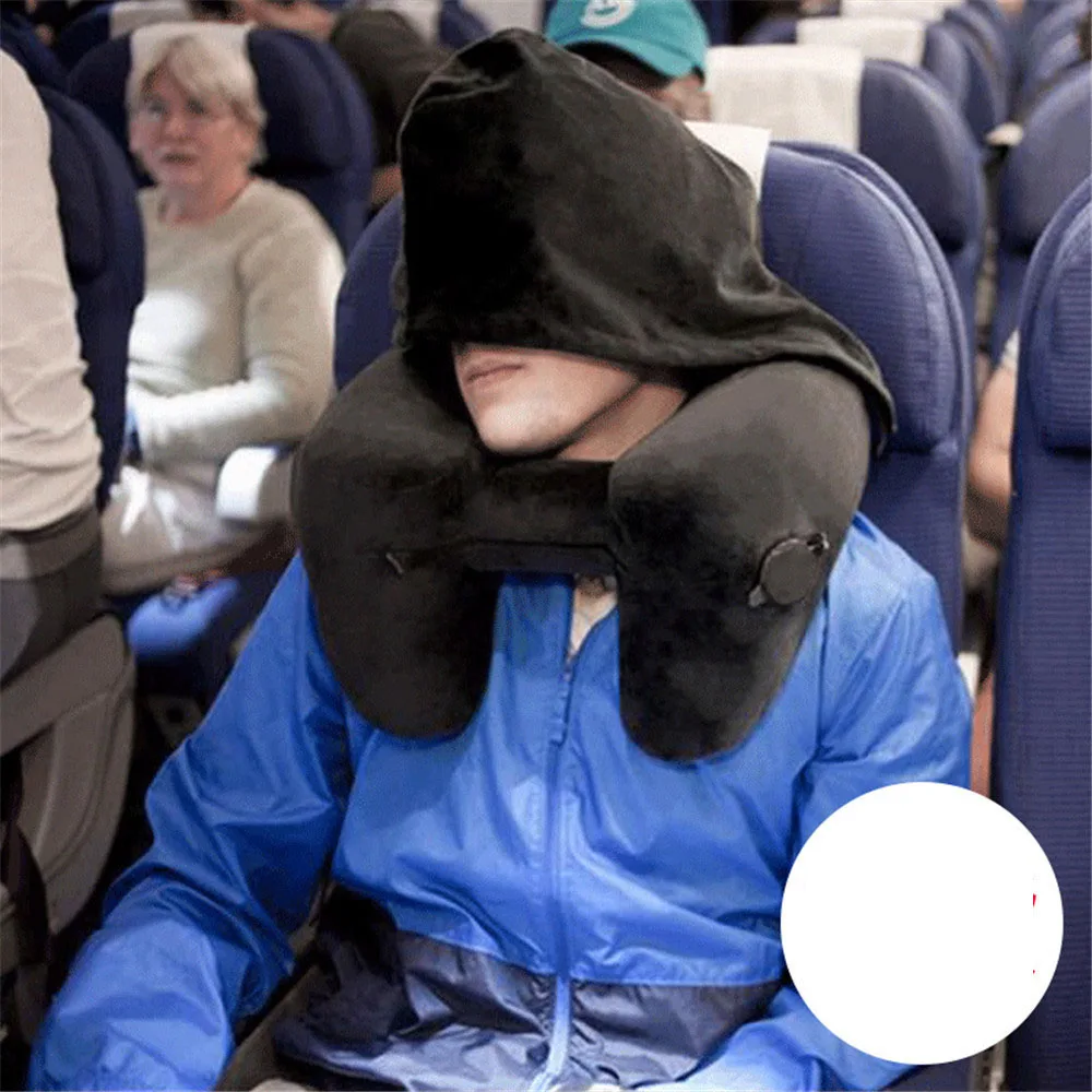 С капюшоном дорожная подушка H форма быстрая инфляция 360 градусов поддержка шеи