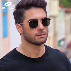 Солнцезащитные очки унисекс Женские, в стиле ретро, с шестиугольными металлическими плоскими линзами, 2020