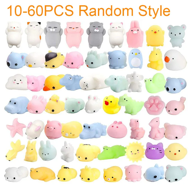 10-60 шт Kawaii Squishies Mochi Anima Squishy игрушки для детской вечеринки мини снятия стресса на