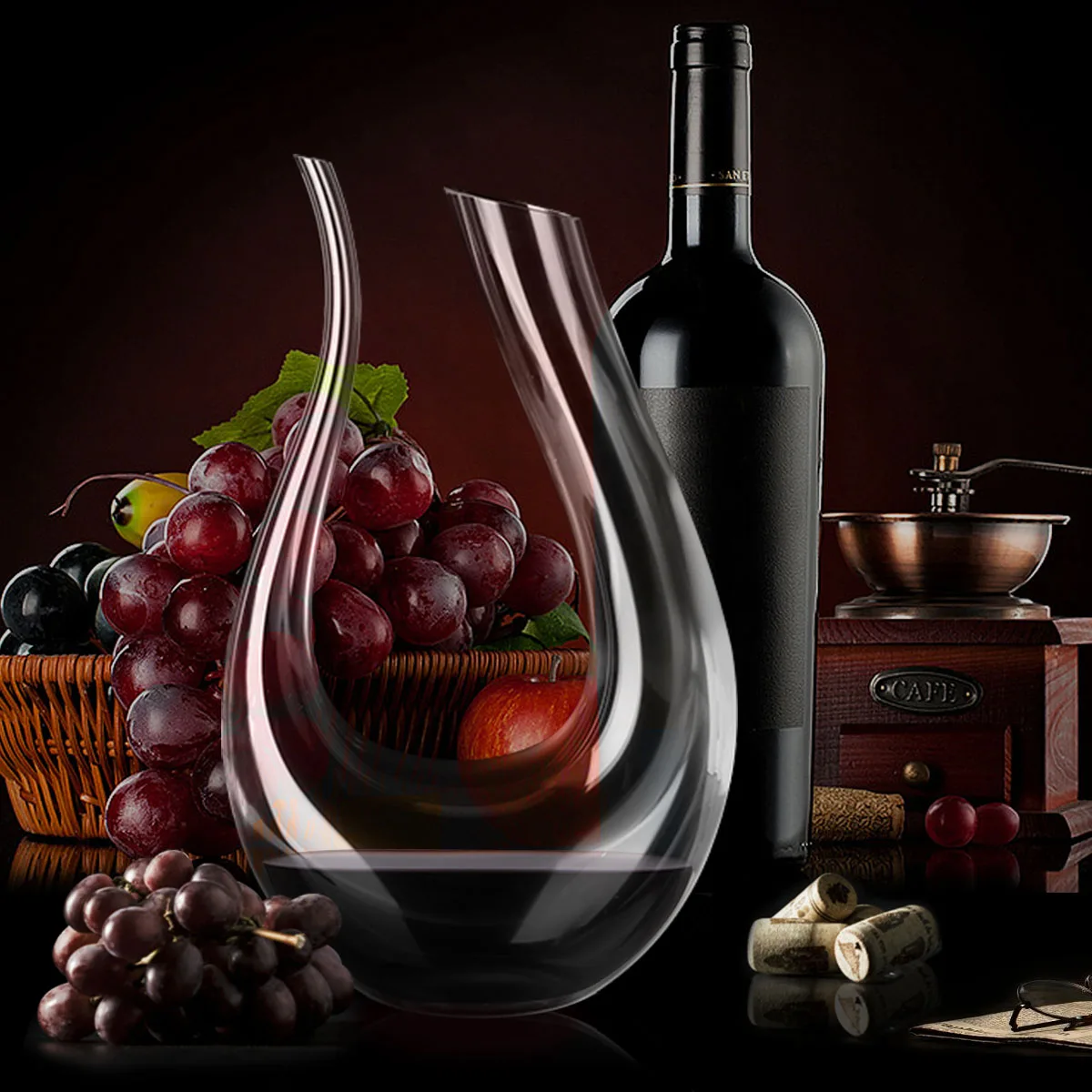 YKPuii 1500ML Big Decanter Handmade Crystal Red Wine Brandy Champagne Glasses Bottle Jug Pourer Aerator For Family Bar | Дом и сад