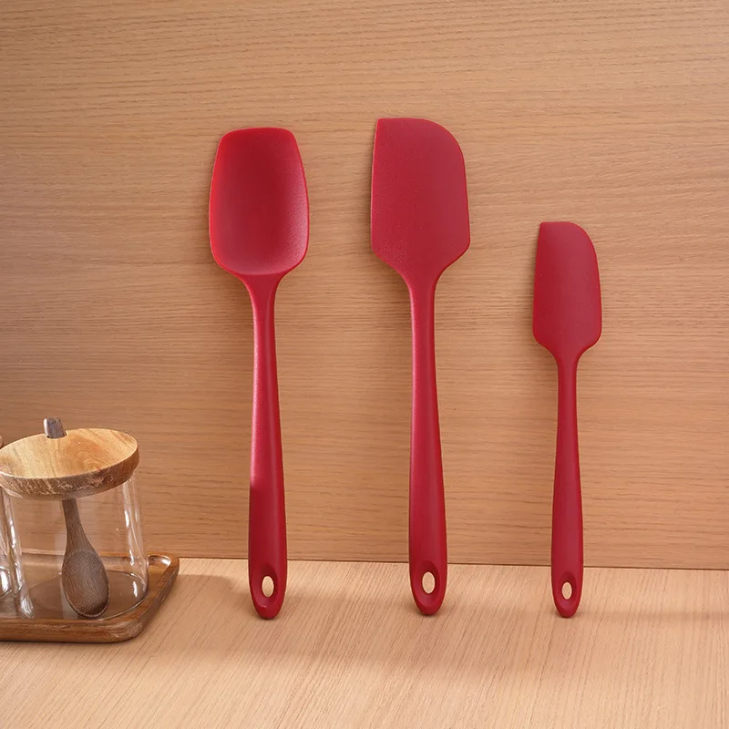 

Food Grade Non Stick Butter Three-piece Cooking Silicone Spatula Set Cookie Pastry Scraper Cake Baking Spatula Silicone Spatula