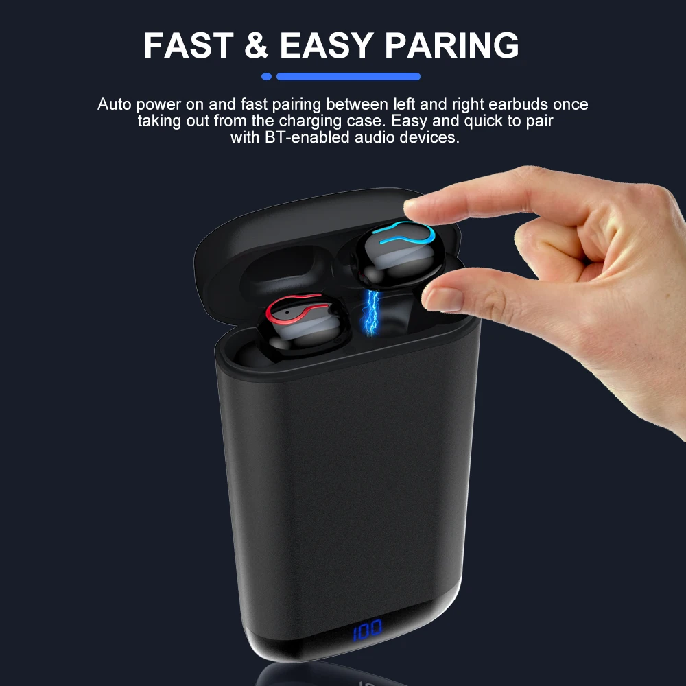 HBQ-Q66 настоящие беспроводные наушники Bluetooth 5 0 + EDR TWS 6000 мАч IPX5 Водонепроницаемая