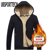 ursporttech autumn winter wool hoodies men hoodie sweatshirt wool fleece hoody man hooded long sleeve fleece jacket streetwear
