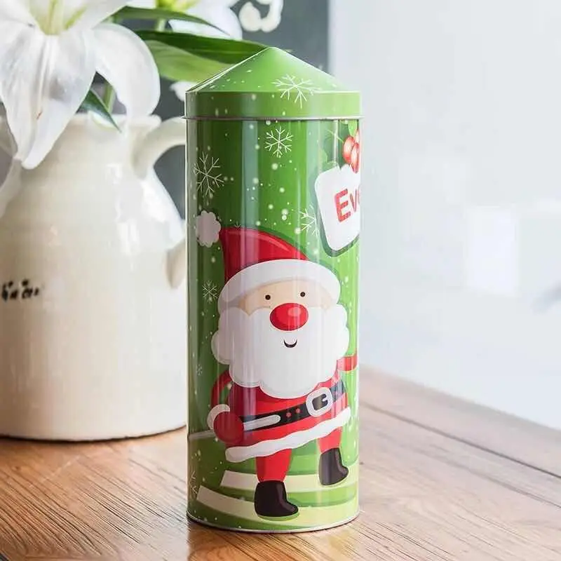 Рождественская жестяная коробка для конфет банки на рождественскую вечеринку