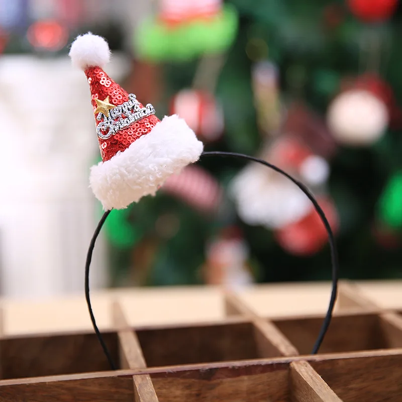 5 шт. Рождественская повязка на голову маленькая шапка с бородой украшения для