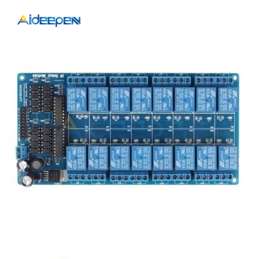 DC 5V 12V 16 Channel Relay Shield Module with Optocoupler LM2576 Microcontrollers Interface Power For Arduino Smart Home | Обустройство