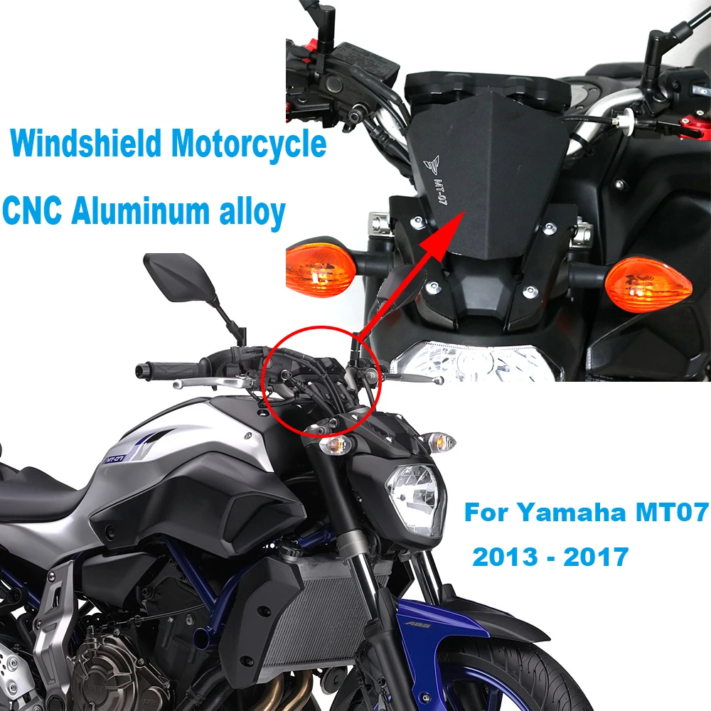

Motocycle CNC Windshield Front Windscreen Shield Wind Deflector For Yamaha MT 07 MT07 2013 2014 2015 2016 2017