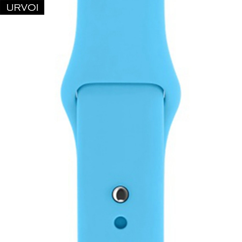 Blue Спортивный ремешок URVOI для apple watch 5, 4, 3, 2, 1, силиконовый ремешок для iWatch 40 мм, 44 мм, застежка на булавке и застежке, новинка, сосновый зеленый - Цвет ремешка: Blue