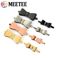 meetee 10pcs 25x12mm40x18mm bowknot buckle metal hardware shoe buckles bag decorative button diy bow pin clip hook accessories