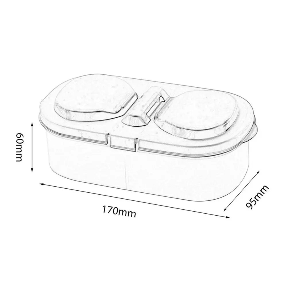 

2 Colors Durable Food Storage Box 2 Lattices Sealed Crisper Grains Tank Kitchen Sorting Container Cans For Coarse Cereals