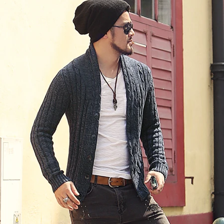

Men's sweater cardigan long sleeve cardigan sweater jacket