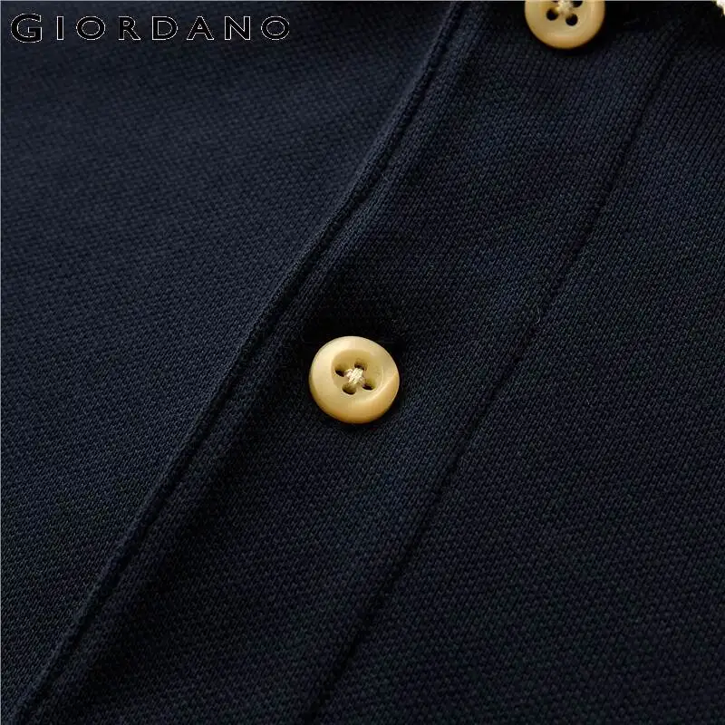 Поло Giordano мужское с контрастным отложным воротником стрейчевая дышащая футболка