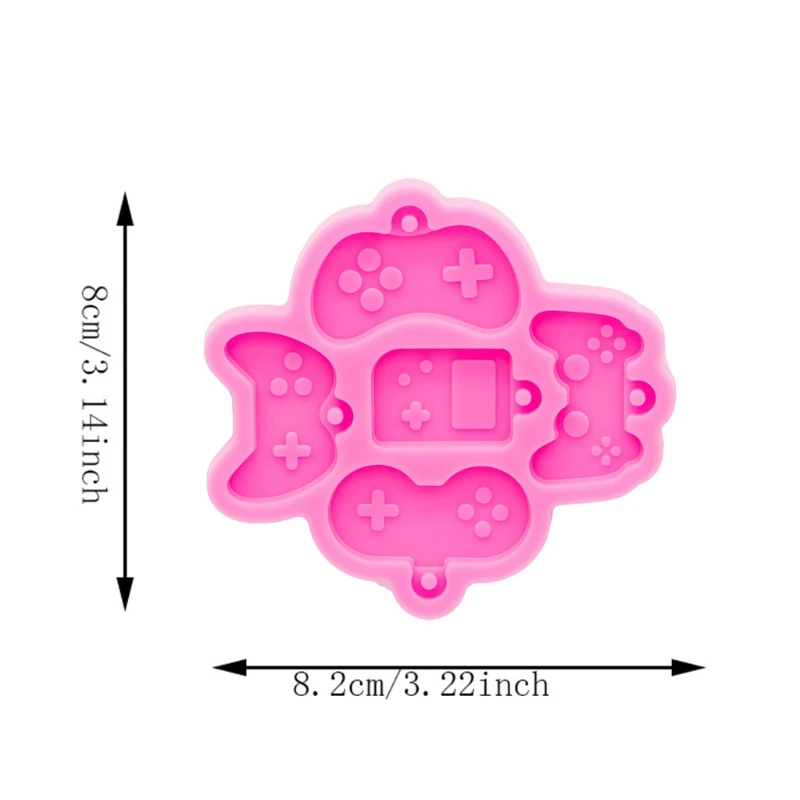 

W0YA Shiny Glossy Game Handle Keychain Silicone Epoxy Resin Mold DIY Keychain Pendant Jewelry for Valentine Gift Craft