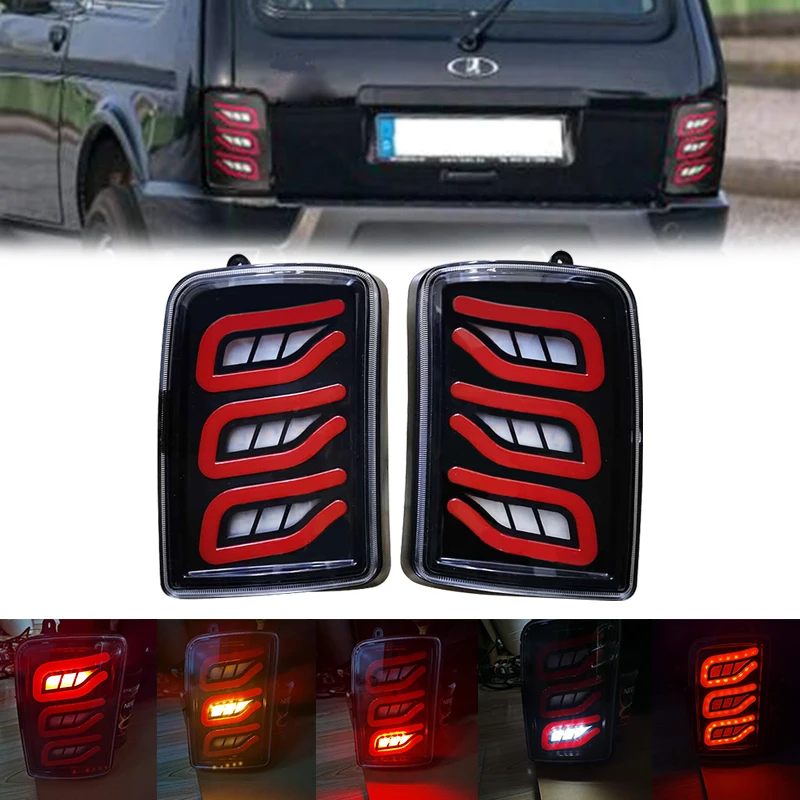 Car Left right Rear Tail Light with running turn signal Auto Relay LED Lamps Assemblies Pair For Lada Niva 4X4 1995+ | Автомобили и