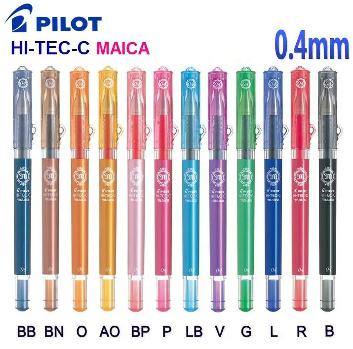 

1 pc Pilot Hi-Tec-C Maica LHM-15C4 Gel Ballpoint Pen Japan 0.4mm 12 Colors for Choice