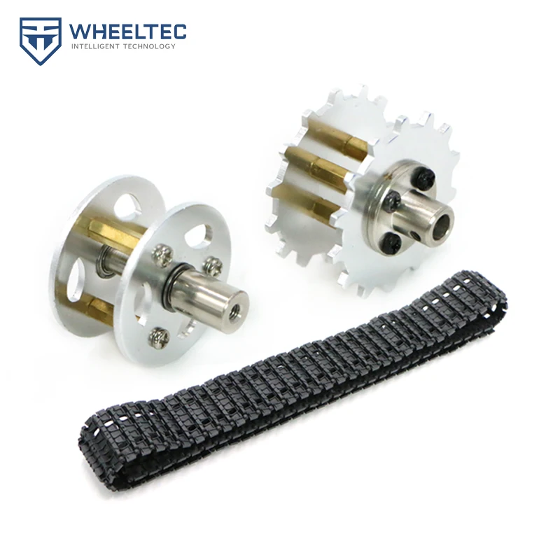 

Aluminum alloy tracked tank chassis smart car DIY metal driving wheel driving wheel driven wheel