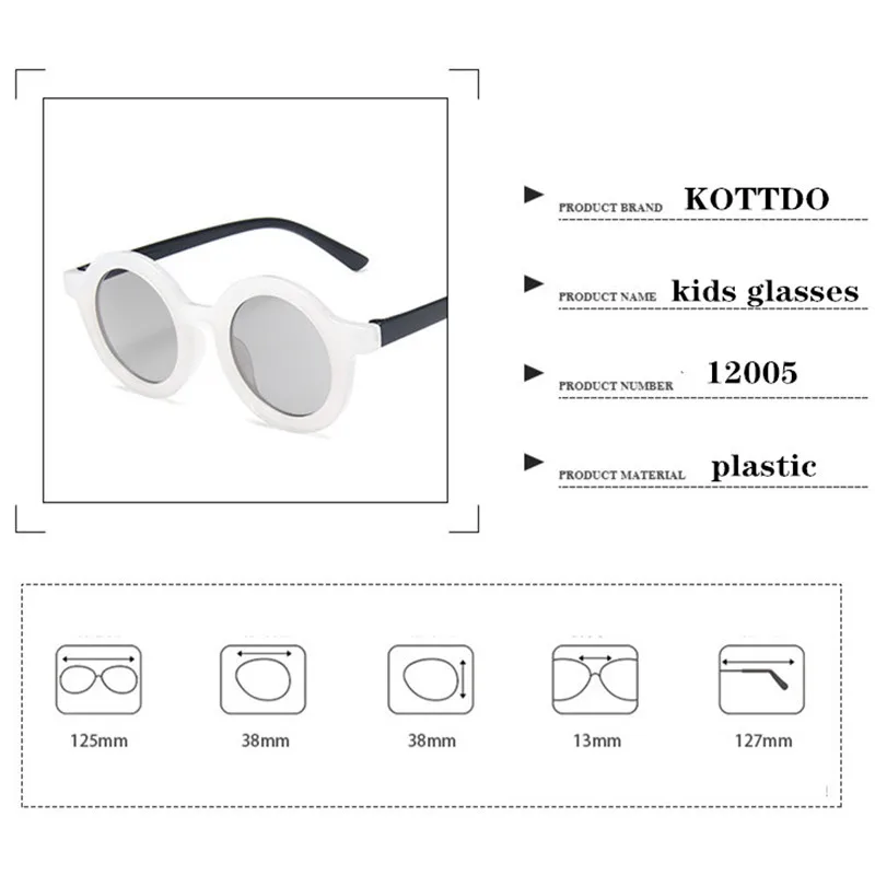 

Classic Retro Children Round Sunglasses Brand Designer Fashion Cute Anti-Reflective Boys Girls Gradient Sun Glasses UV400