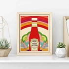 Настенные художественные принты Ketchup, классический винтажный постер, настенное искусство на кухню, психоделические приправы, томатная живопись, ретро-картины для дома