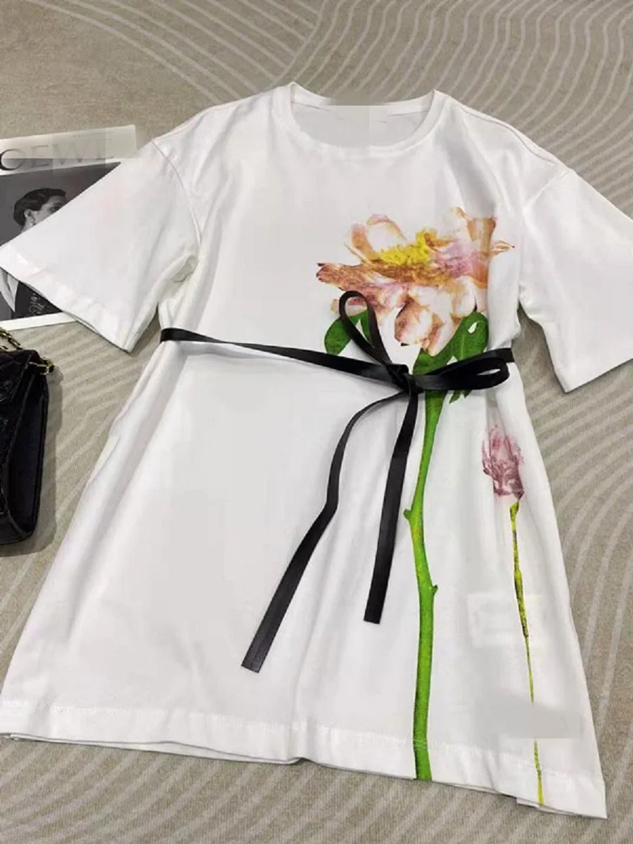 

Big-name summer cotton 3D printing loose women's tops T-shirts 2021New ladies fashion high-quality all-match tops pullovers bra