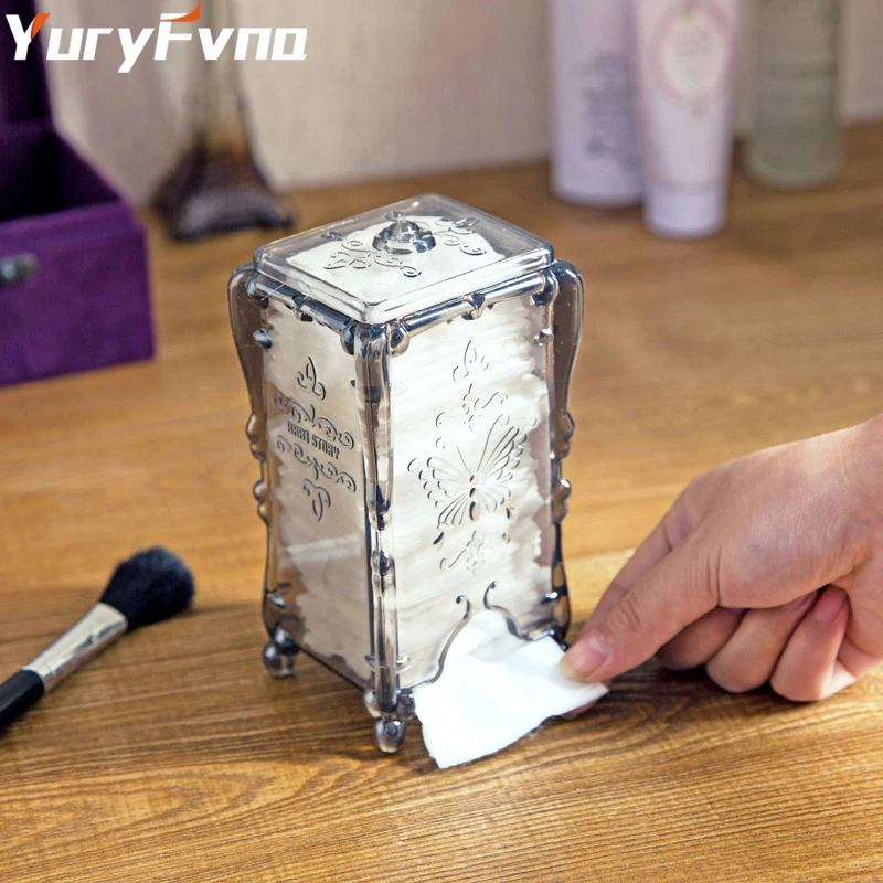 YuryFvna хлопковый блокнот-органайзер, коробка для хранения, держатель, органайзер для макияжа, прозрачный ватный диск, косметический диспенсер, контейнер, держатель, чехол