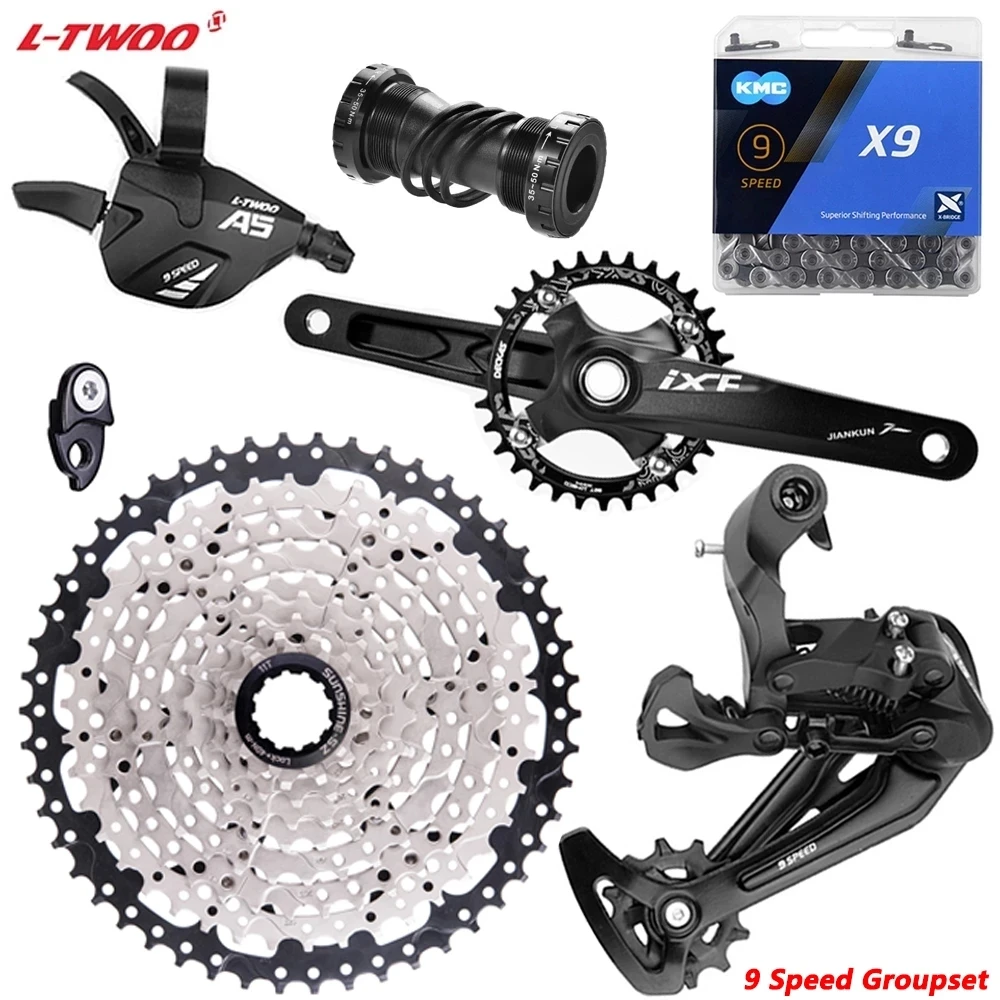 

9-скоростной групповой набор LTWOO MTB 1X 9 S триггерный переключатель передач задний переключатель передач 9S11-50T 46T 40T кассета KMC 9 В цепной ток 170 мм...