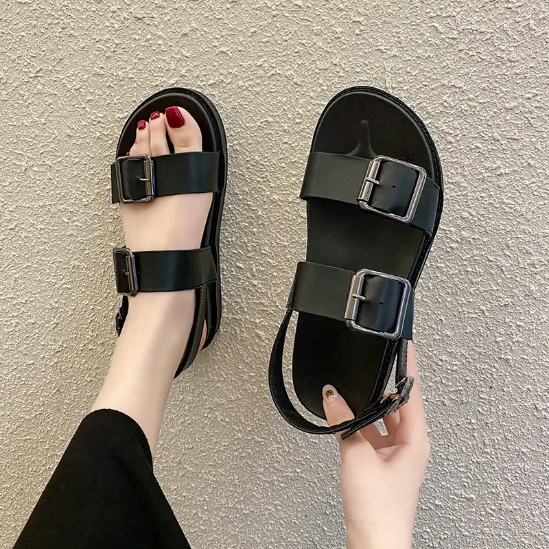 

Сандалии женские с круглым носком, босоножки на платформе, удобная повседневная обувь, однотонные, лето 2021