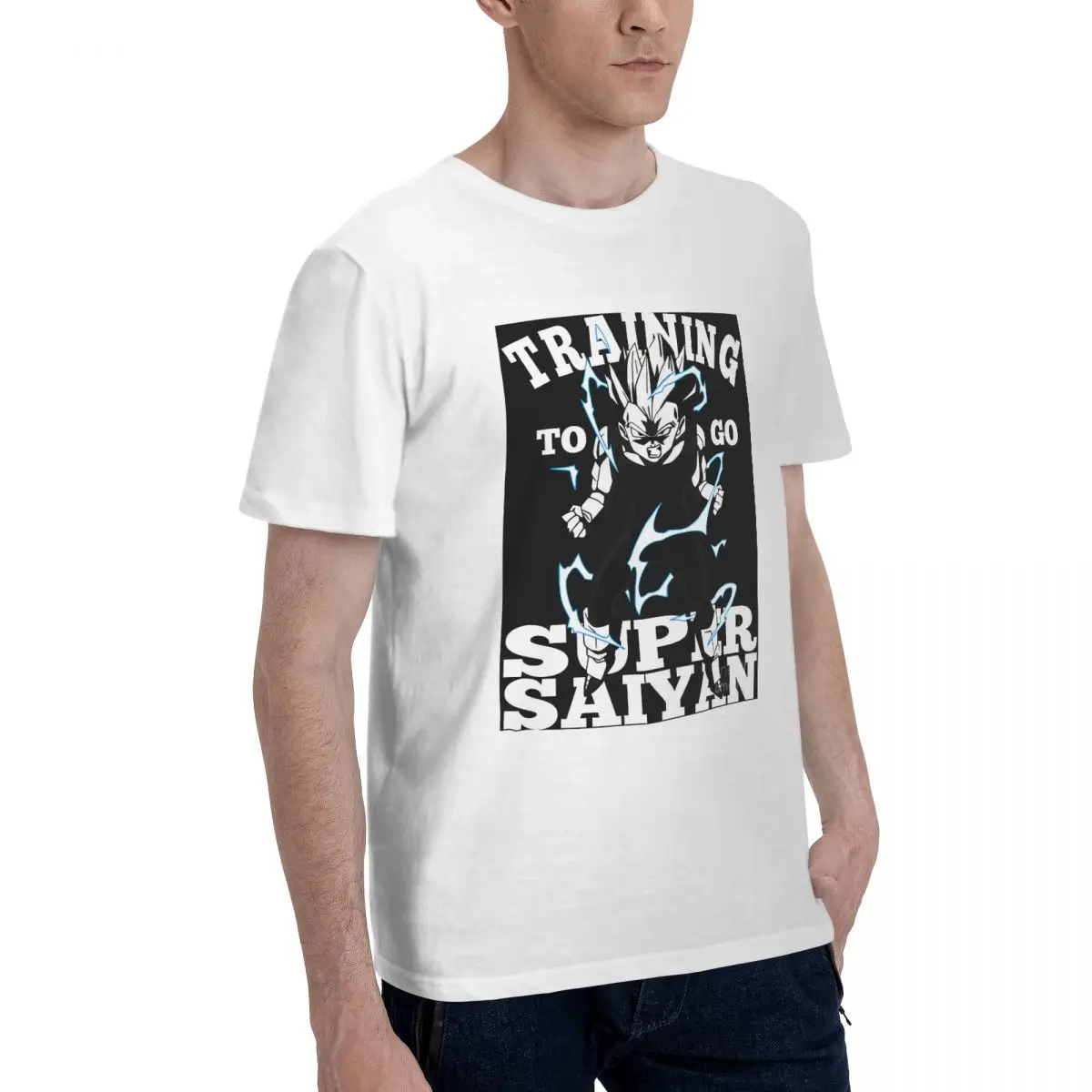 

Novelty Bandai Dragon Ball Z Training To Go Saiyan T-Shirt for Men 100% Cotton T Shirt Anime Tee Shirt Plus Size Clothing