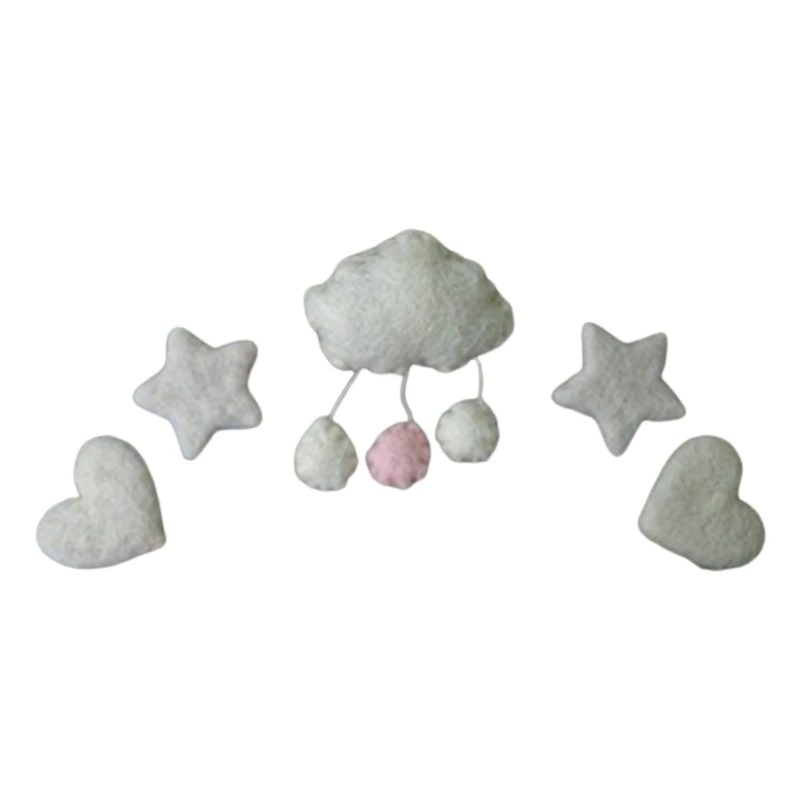 

3/5 Pcs DIY Handmade Baby Wool Felt Clouds Stars Love Ornaments Home Party Decor Y1QF