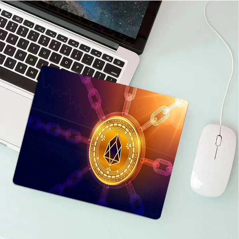 

Luxury Cryptocurrency small 22x18cm office leisure edge anti slip washable laptop game mouse pad Waterproof girl cool mousepad
