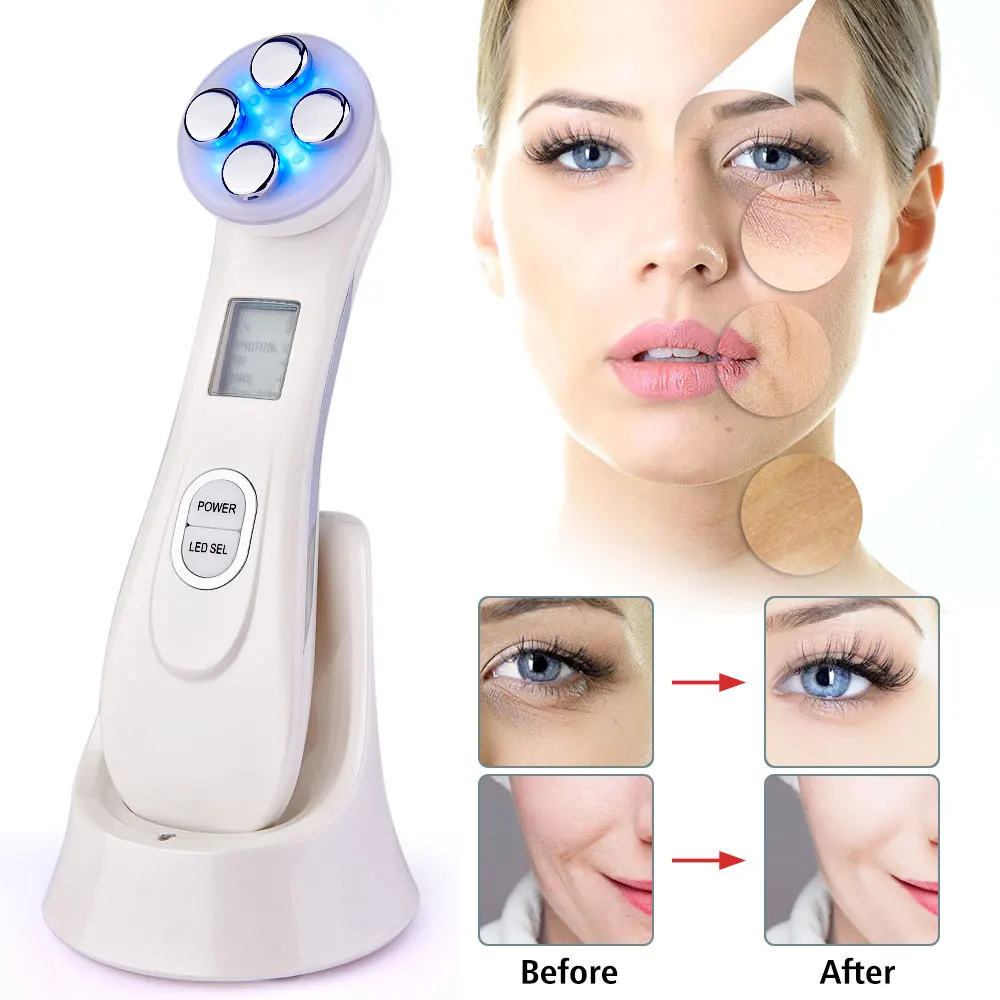 

LED Photon Mesotherapy RF Radio Frequency Skin Care Beauty Device Face Lifting Wrinkles Rejuvenation Removal Blackhead