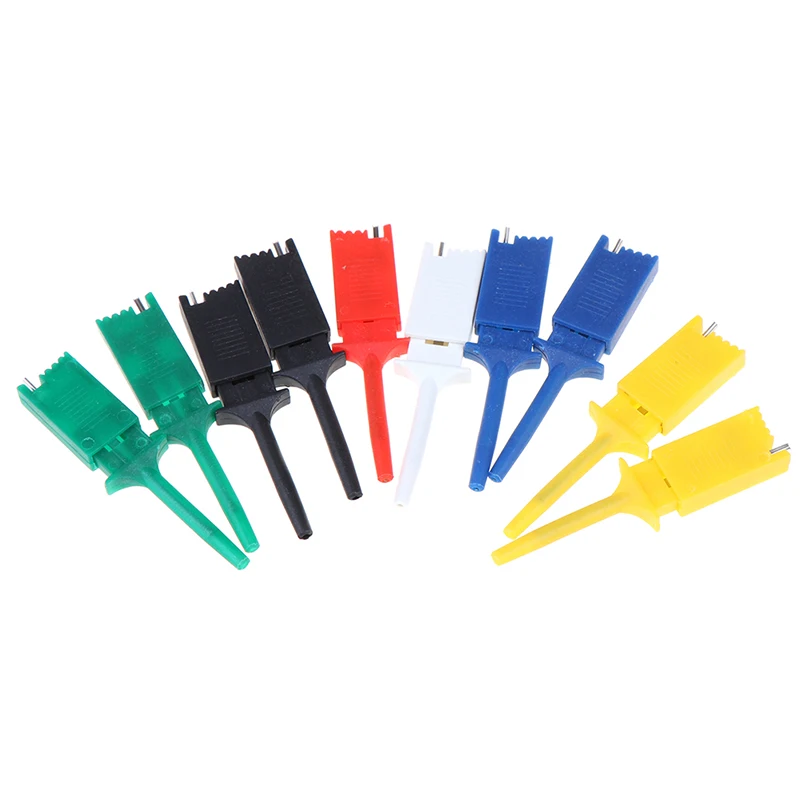 

10ps Red Black Yellow Green Blue White Test Hooks Clips for Logic Analyzers Logic Test Clip Flattening Test Flat Hook Connection
