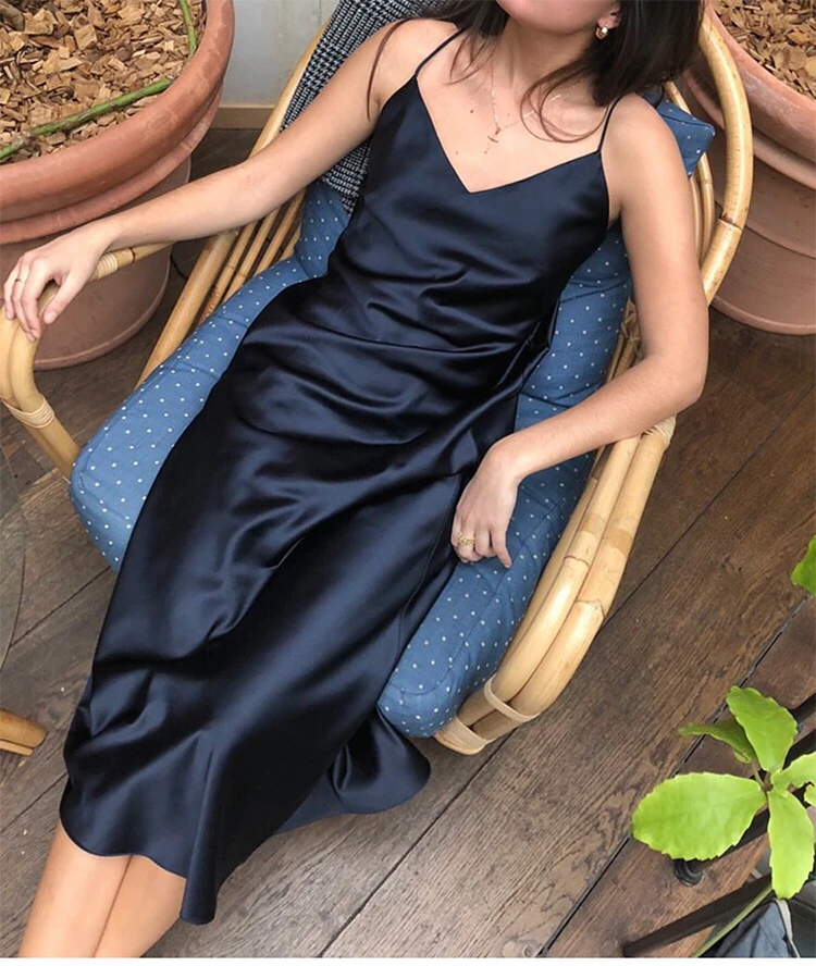 Новинка 2020 г. женское длинное платье из 100% натурального тяжелого шелка 18 мм