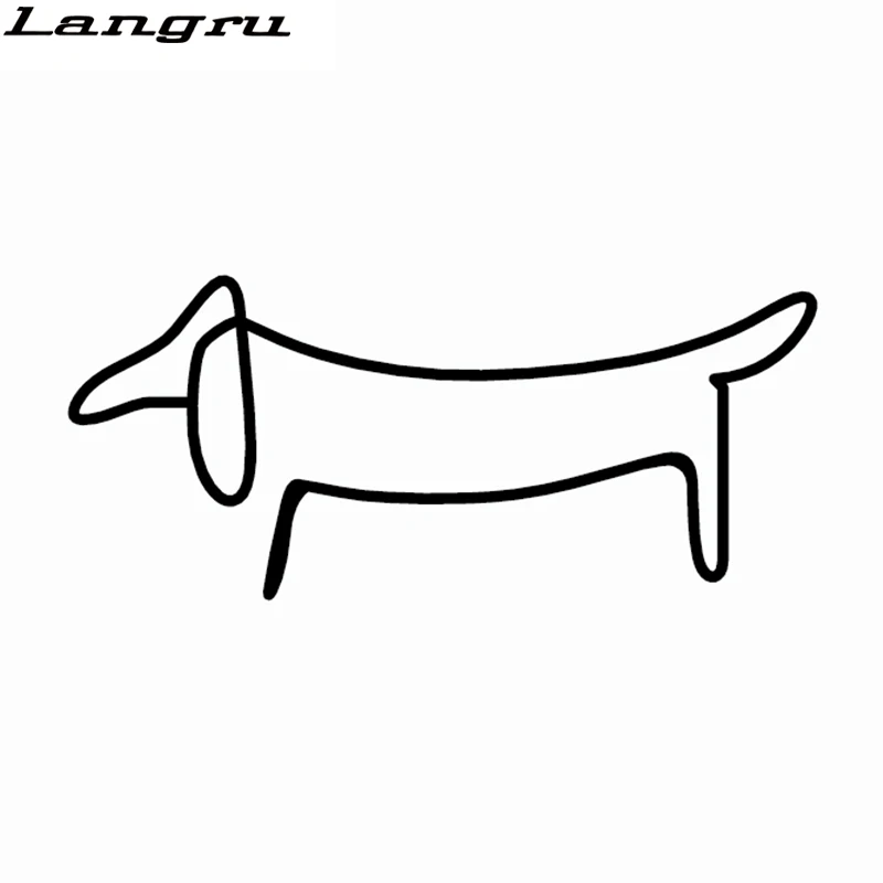 Langru 14*6 1 см креативная такса собака Автомобильная наклейка мультфильм Виниловая