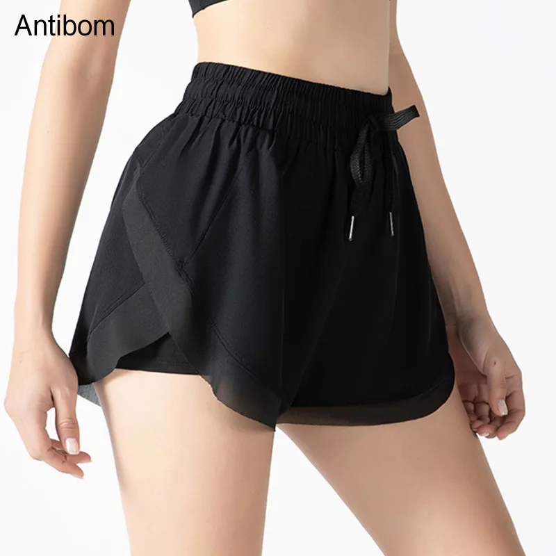 

Antibom Sports Women Shorts Meah Pathwork Breathable Quick Dry Yoga Leggings Gym Running Activewear High Waist Anti-exposure