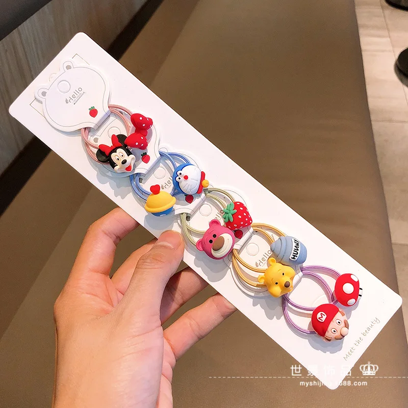 5 шт. Disney для волос аксессуары веревка из мультфильма Микки Маус заколка резинка