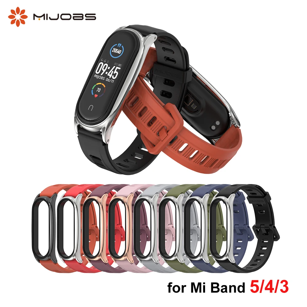 

Mi Band 5 4 3 Strap Silicone Metal Bracelet Correa Miband 5 Pulseira For Xiaomi Xaomi Xiomi Opaska Do Mi Band 3 Global Version