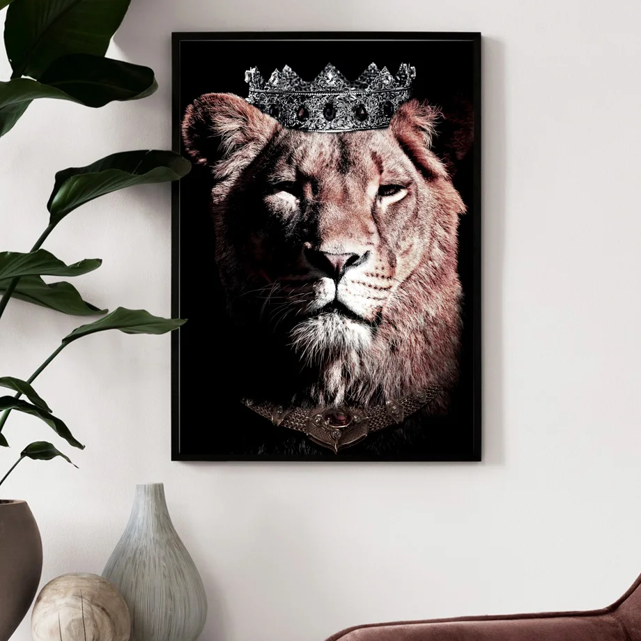 Настенная картина с Львом тигром пантерой зеброй быком | Дом и сад