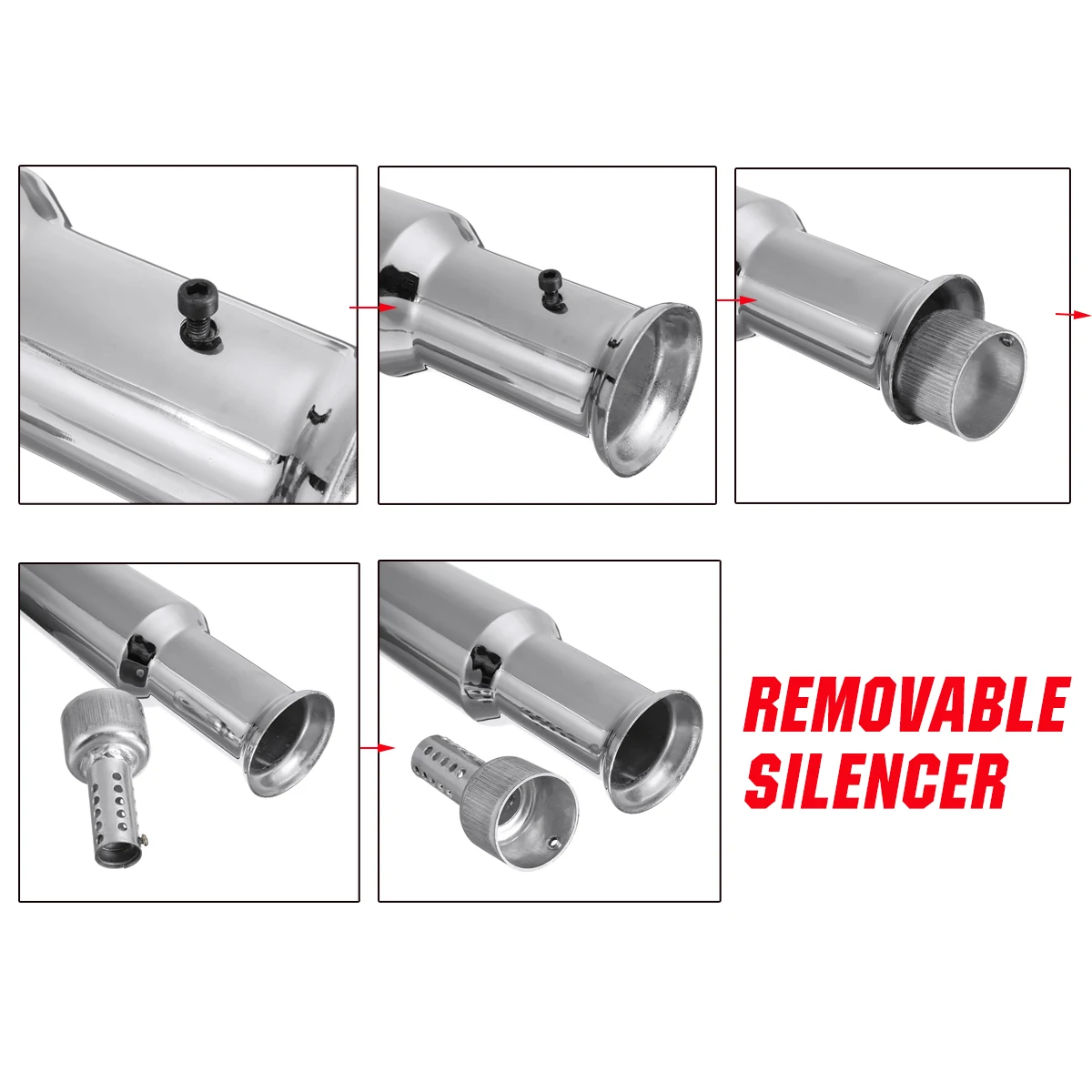 Универсальный мотоциклетный выхлопной наконечник Глушитель выхлопная труба для