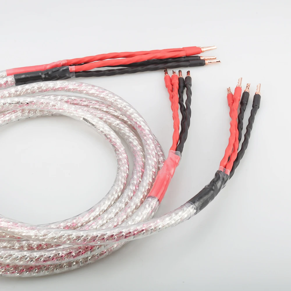 Pair 2.5m OFHC Copper speaker cable with banana plug Audio HIFI Speaker wire