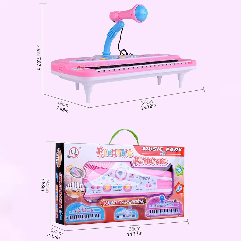 

37 Key Children'S Electronic Keyboard Piano Organ Toy Set Microphone Music Play Kids Educational Toy Gift
