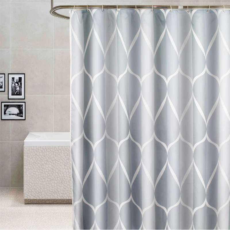 

Nordic Style Geometry Shower Curtain Thicken Bathroom Curtain Frabic Waterproof Polyester Bathroom Decor with 12 Hooks