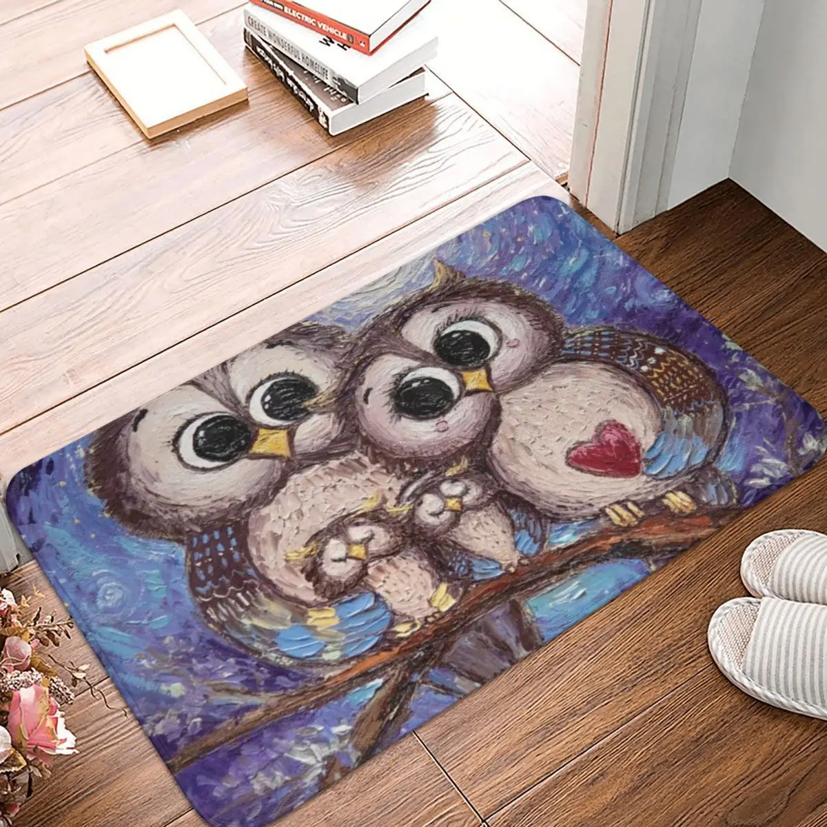 

Good Owls Doormat Printed Soft Bedroom Entrance Floor Mat Home Rug Door Mat Cute Animal Absorbent Bath Mat