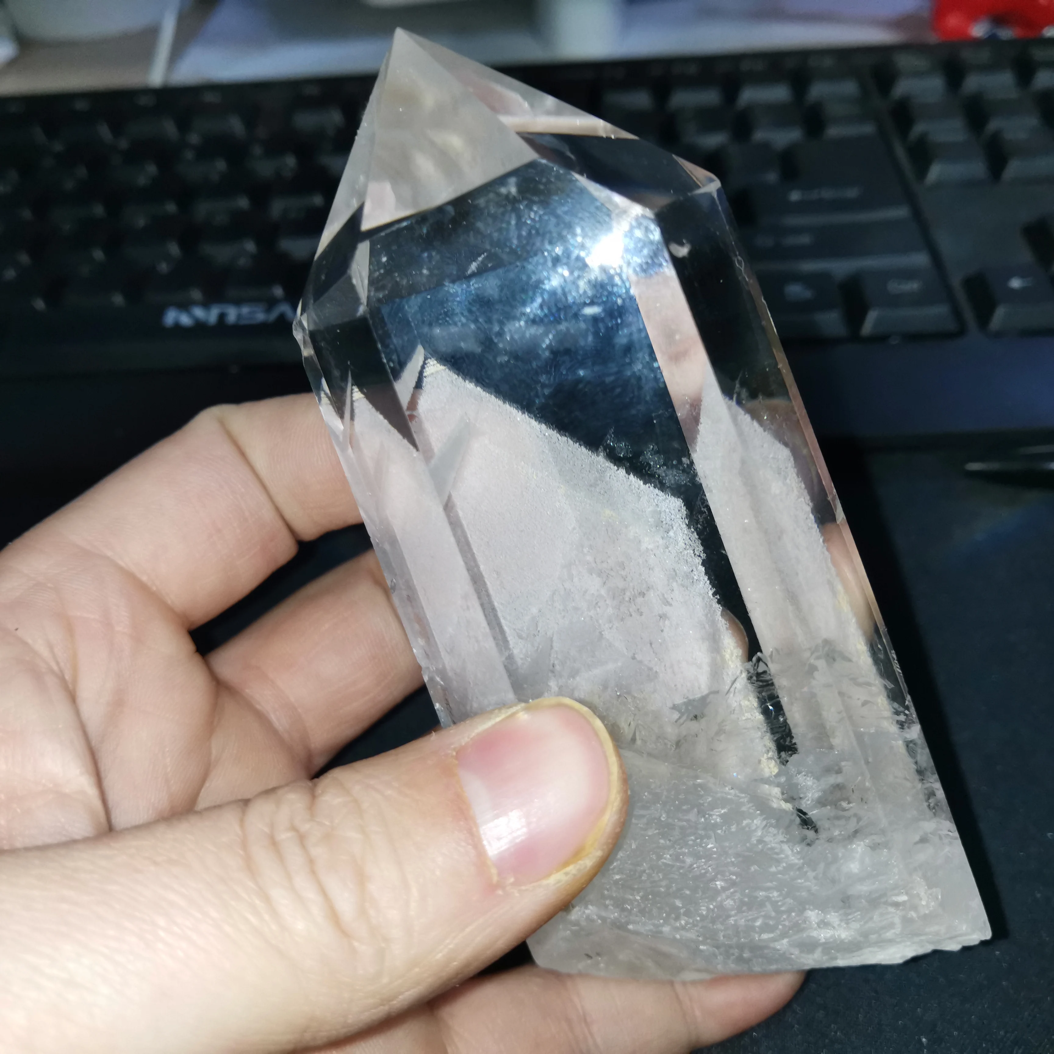 Высокое качество натуральный кристалл прозрачный кварцевый ТОЧКА исцеления